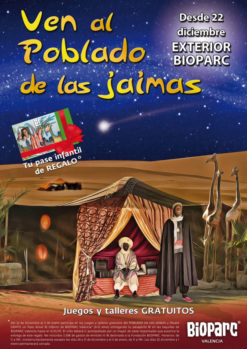 Navidad 2018 - Poblado de las Jaimas en el exterior de BIOPARC Valencia