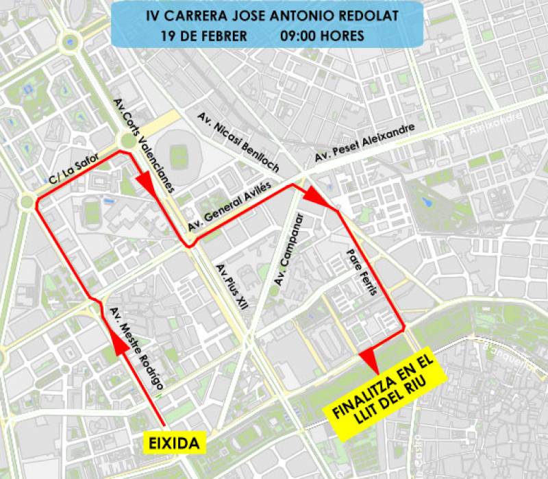 Itinerario IV Carrera José Antonio Redolat