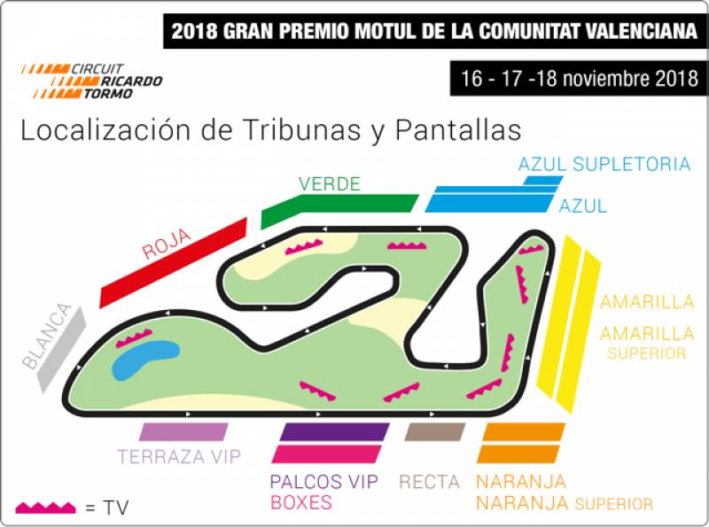 Mapas tribunas Moto GP
