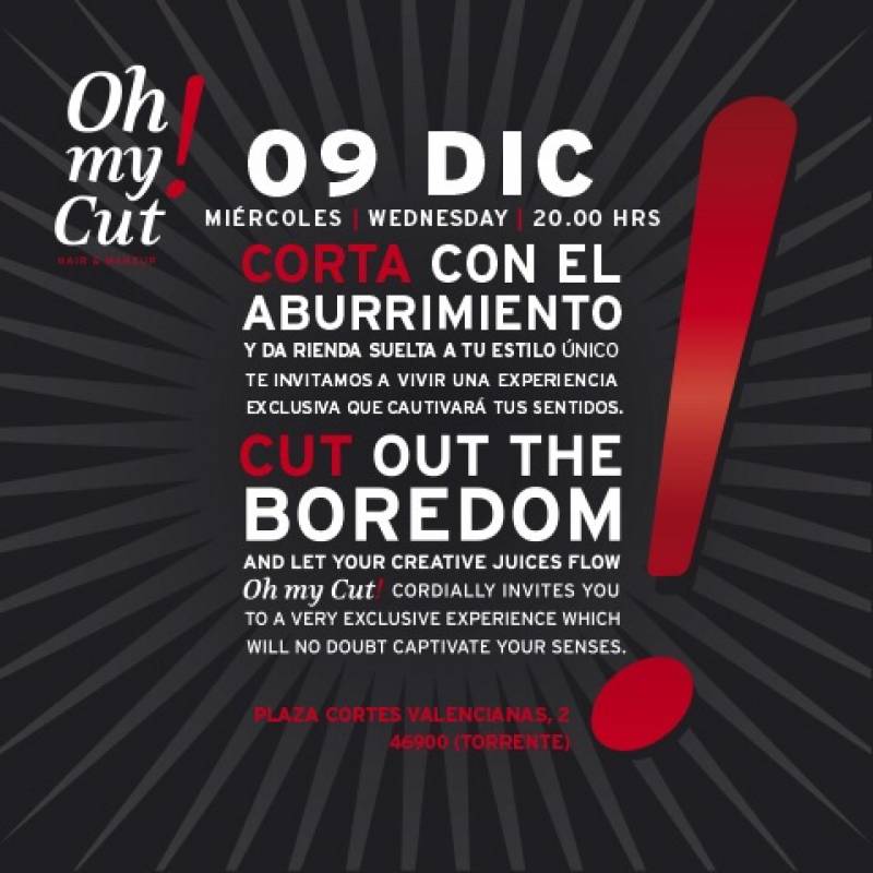 Cartel de inauguración del centro de belleza oh my cut!. //VIU VALENCIA