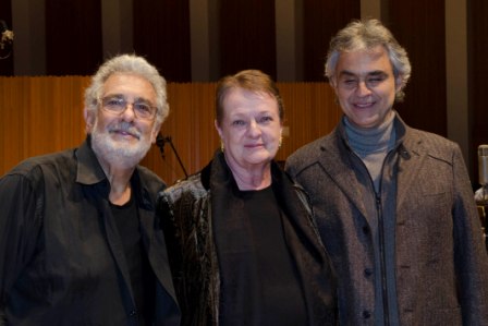 Andrea Bocelli graba con Plácido Domingo su nuevo disco en el Palau de les Arts. FOTO: GVA