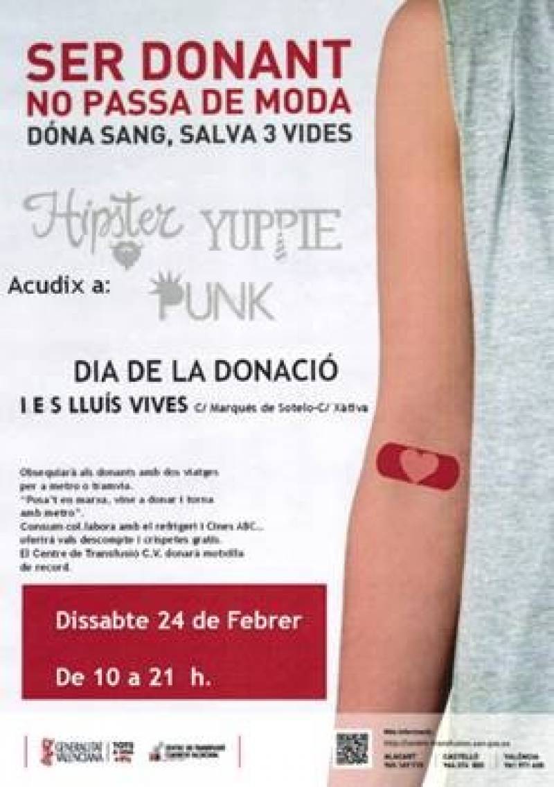 Cartel maratón donación sangre