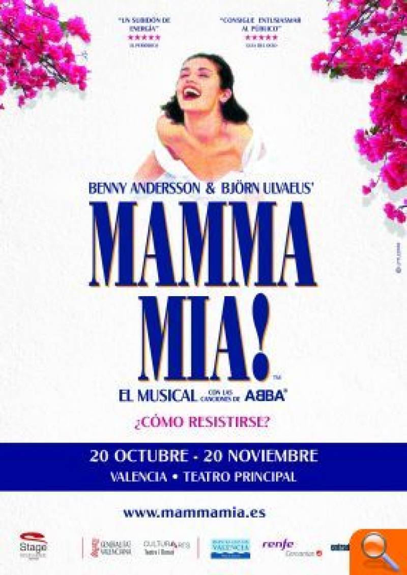 Cartel que anuncia el musical Mamma Mía en Valencia.// viu valencia