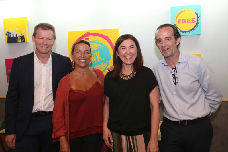 Christian Jardel, consejero delegado de Bierwinkel, María García de la Riva, Anabel Navas y Paco Valls