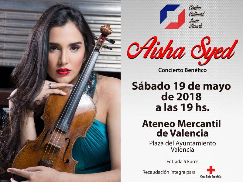 Aisha Syed el 19 Mayo 19:00 h en el Ateneo Mercantil de Valencia