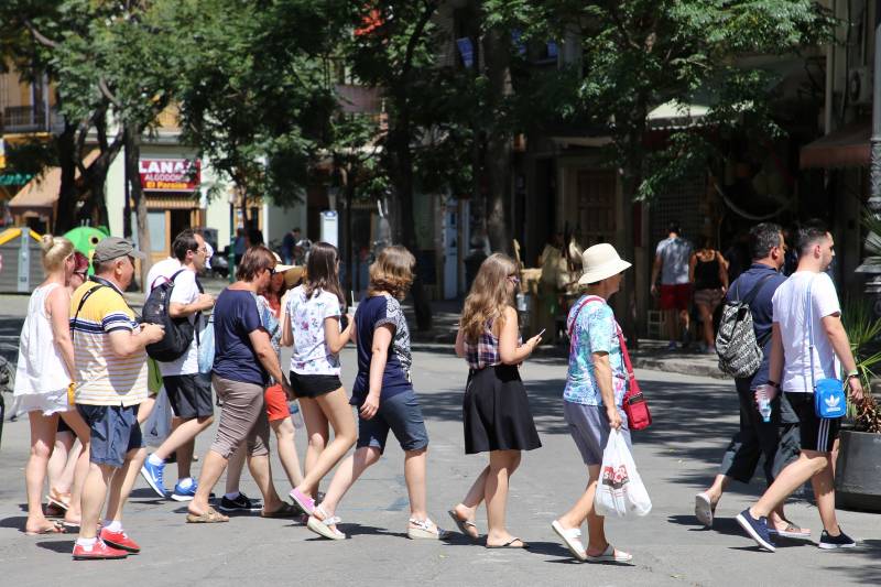 Turistas en el centro de Valencia