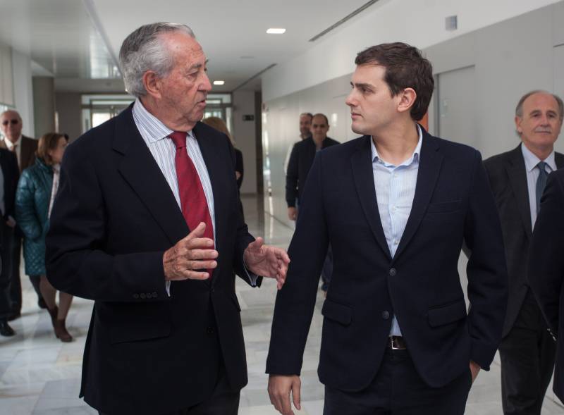 Albert Rivera visitando las instalaciones. //VIU VALENCIA