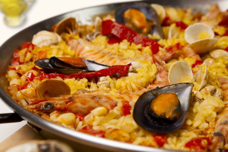 La paella, uno de sus platos fuertes