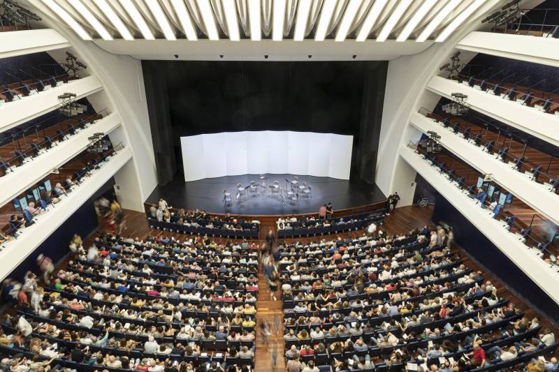 Andrea Bocelli graba con Plácido Domingo su nuevo disco en el Palau de les Arts. FOTO: GVA