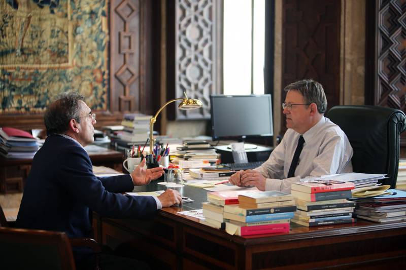 Ximo Puig y Enrique Vidal, reunión Àgora