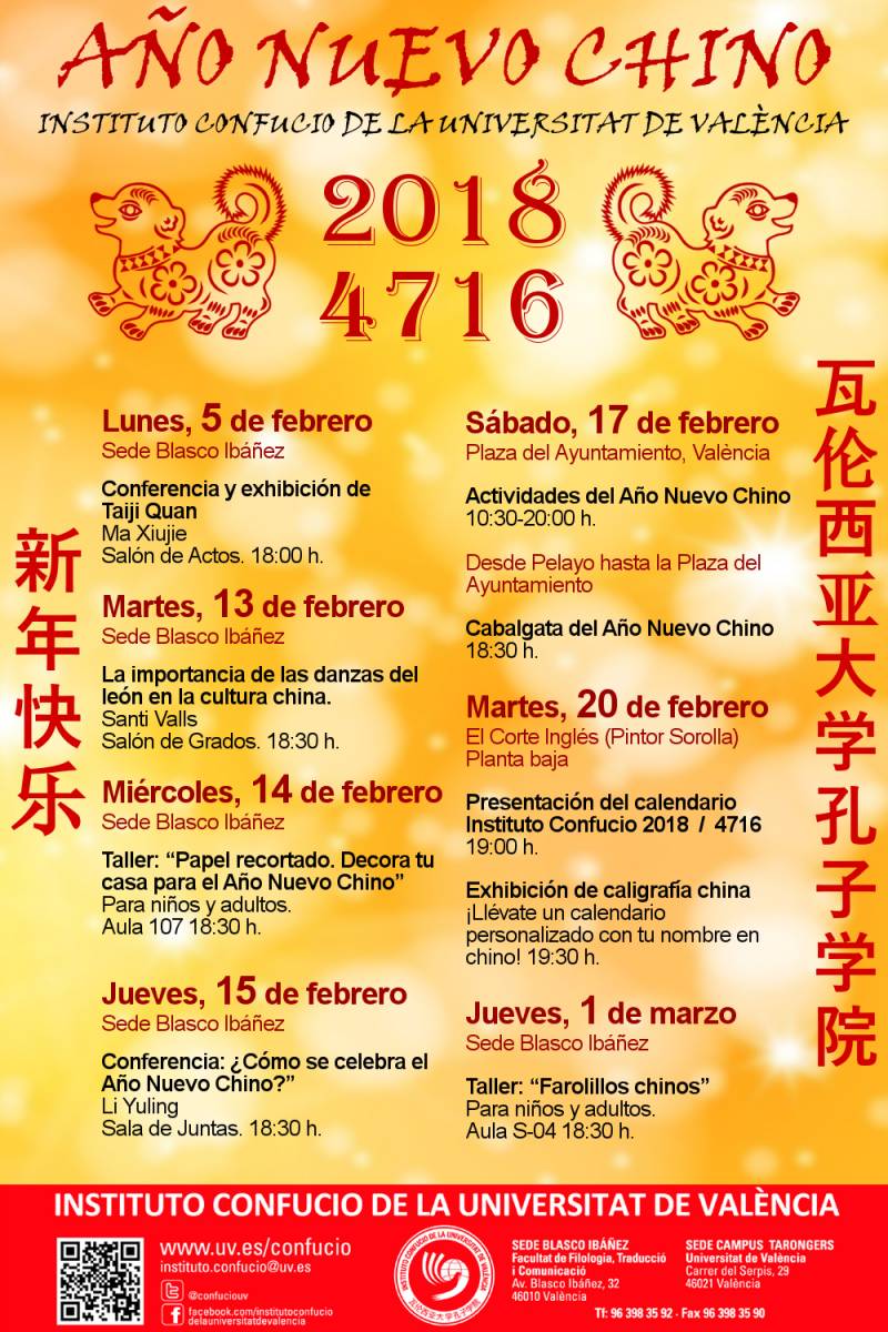 Cartel actividades Año Nuevo Chino