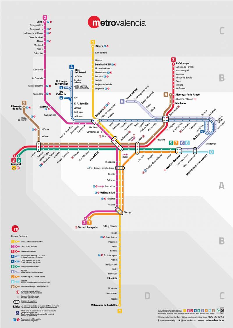 Plano zonal de Metrovalencia. FOTO EPDA