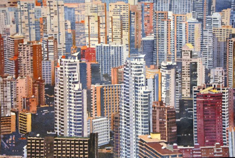 La ciudad desde fuera con teleobjetivo La ciudad desde fuera con teleobjetivo