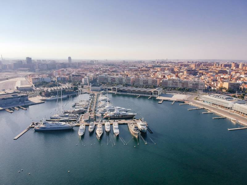 La Marina de Valencia desde el aire