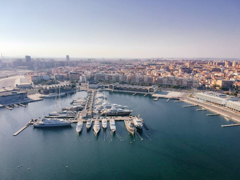 La Marina de Valencia desde el aire La Marina de Valencia desde el aire
