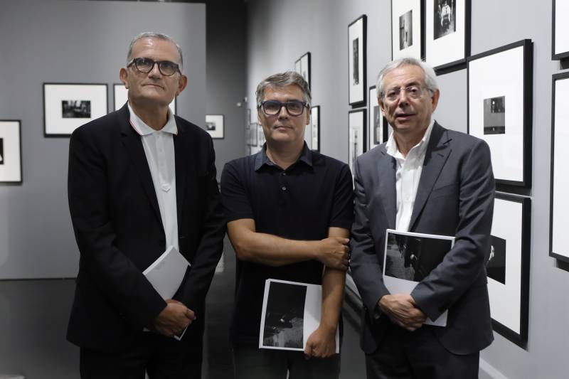 José Miguel Cortés, Álvaro de los Ángeles y Antonio Ariño expo Cualladó