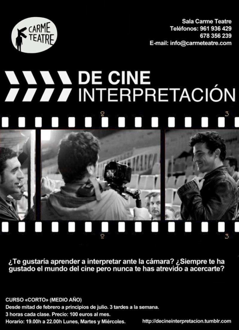 Cartel del curso de interpretación para cine. //Viu Valencia