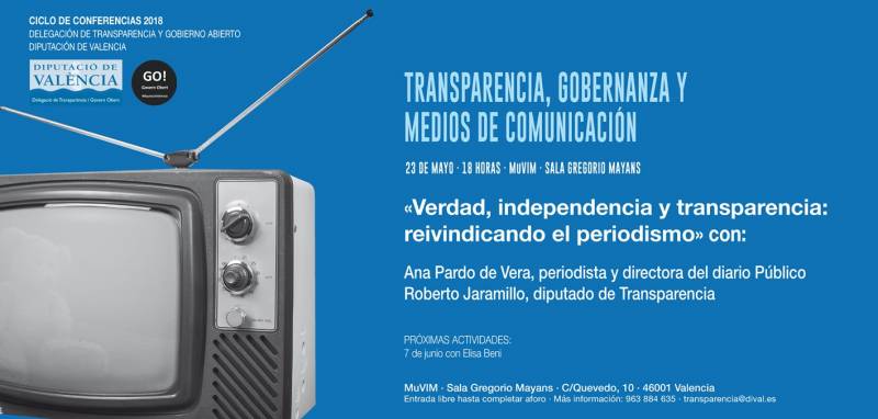 Cartel del ciclo de conferencias de Transparencia, gobernanza y medios de comunicación