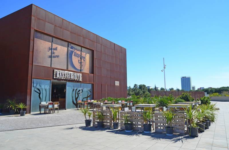 Restaurante BIOPARC Café - acceso plaza exterior - terraza