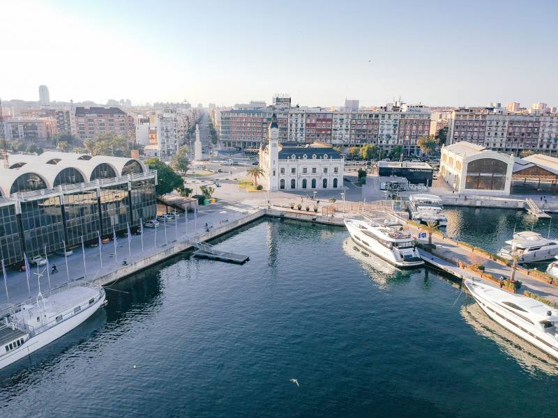 La Marina de Valencia desde el aire