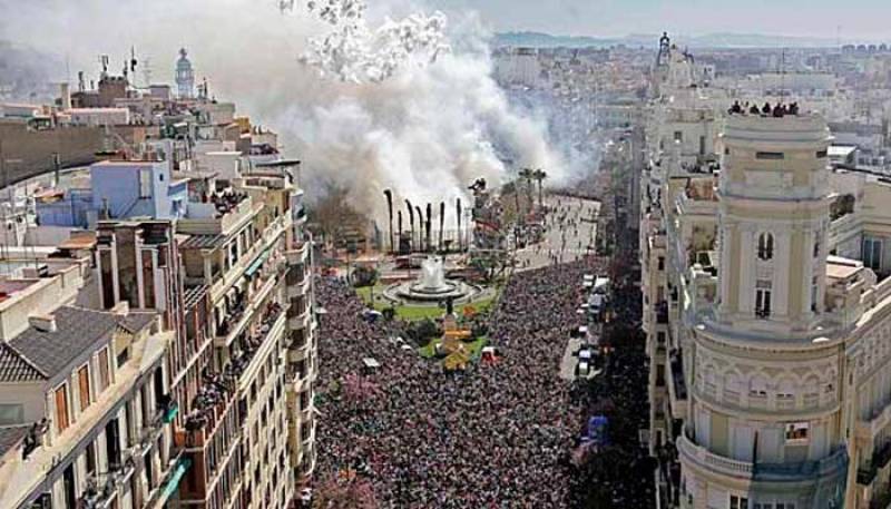 Vista aérea de una mascletà