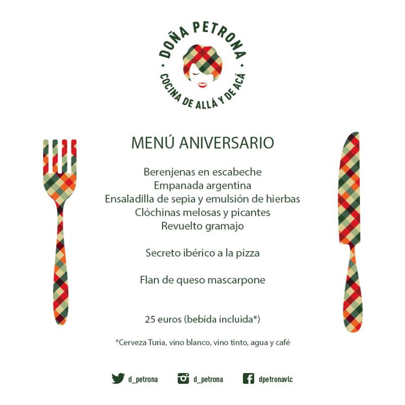 Menú aniversario