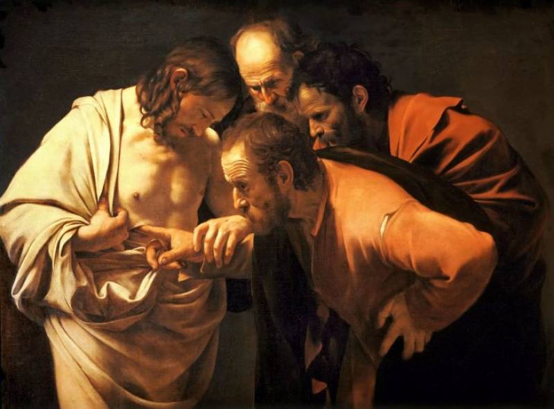La Incredulidad de Santo Tomás después de Caravaggio.EPDA