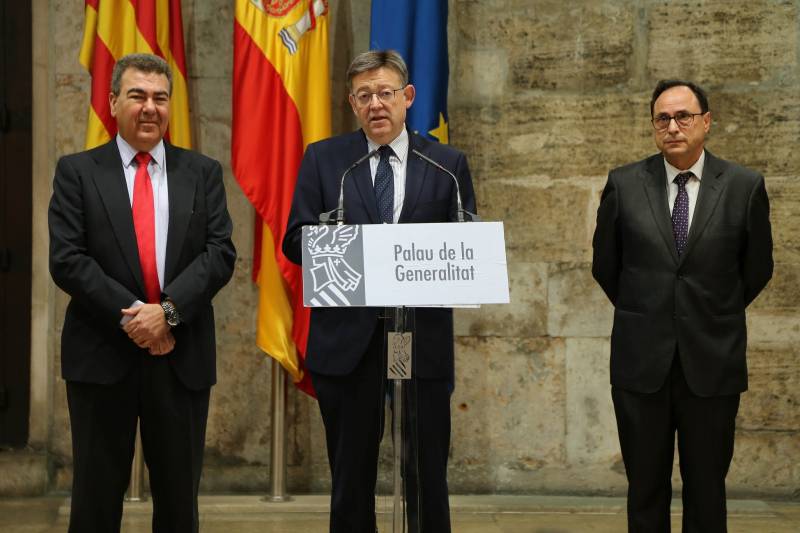 Carlos Bertomeu, Ximo Puig y Vicent Soler