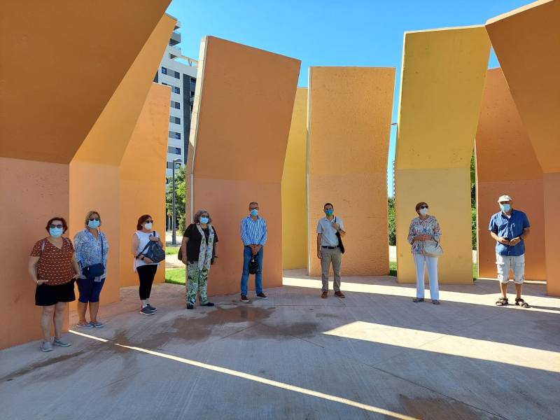 Obras de la nueva Pérgola del parque de Malilla./ EPDA