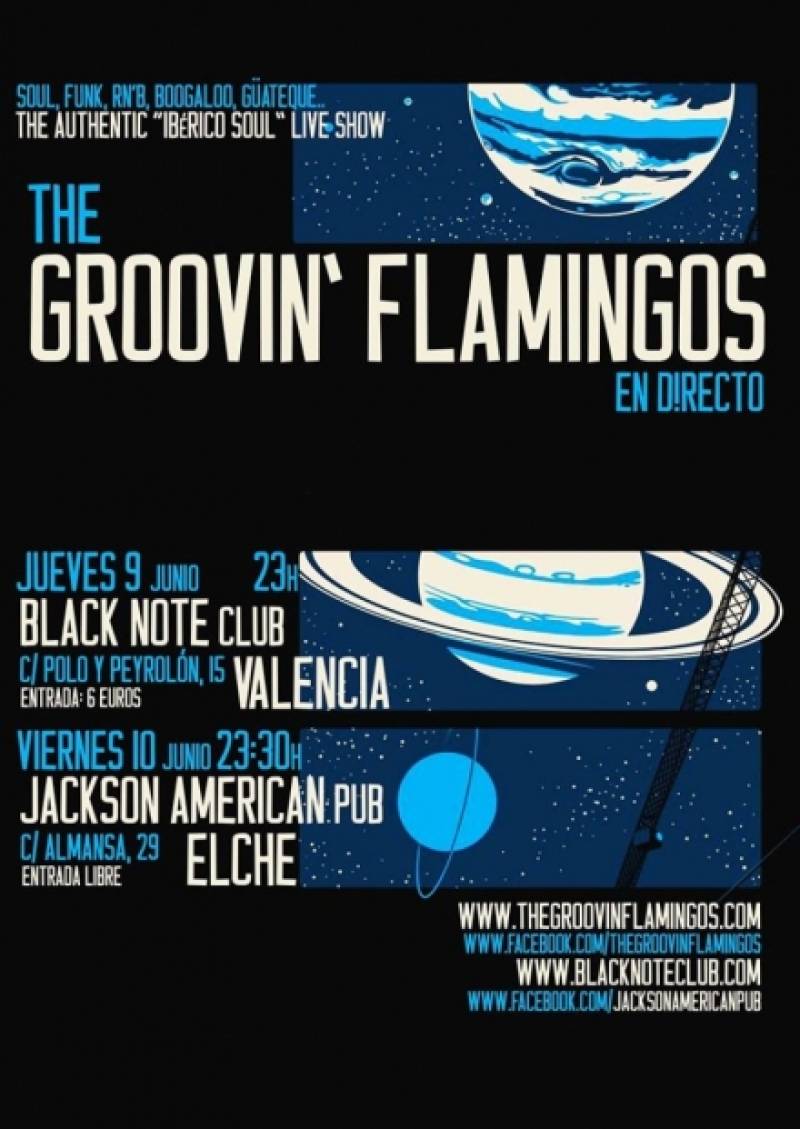 Cartel oficial de los Groovin Flamingos : : Black Note