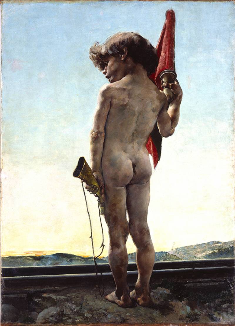 Ignasi Pinazo Camarlench, El guardavies. 1887. Oli sobre tela
