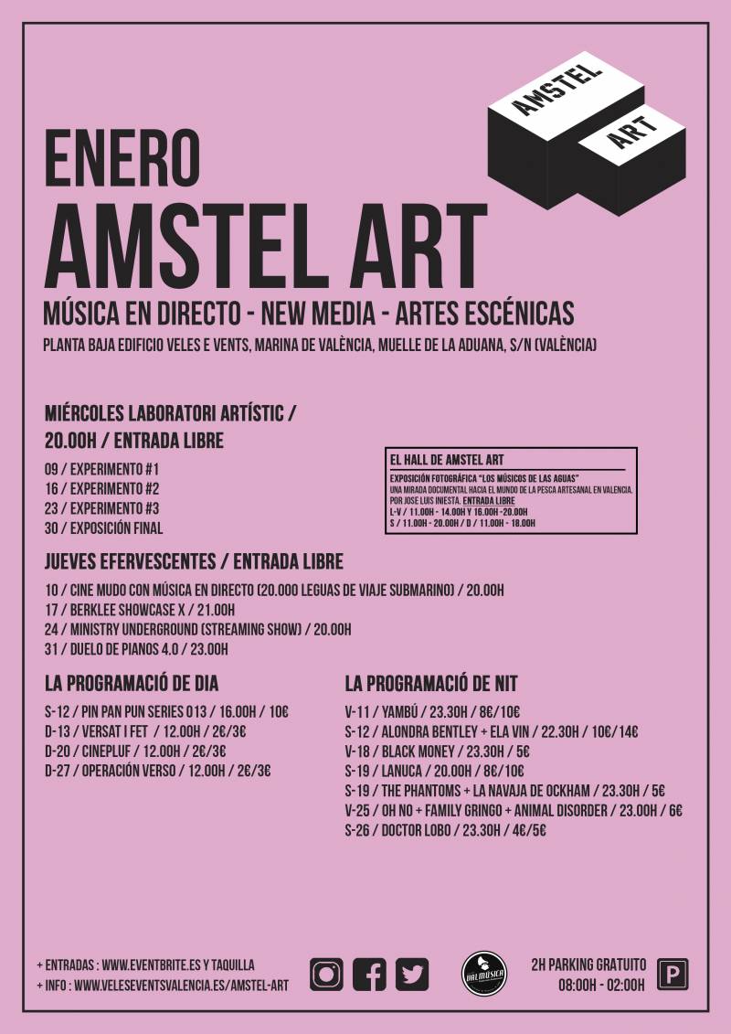 CARTEL ENERO AMSTEL ART