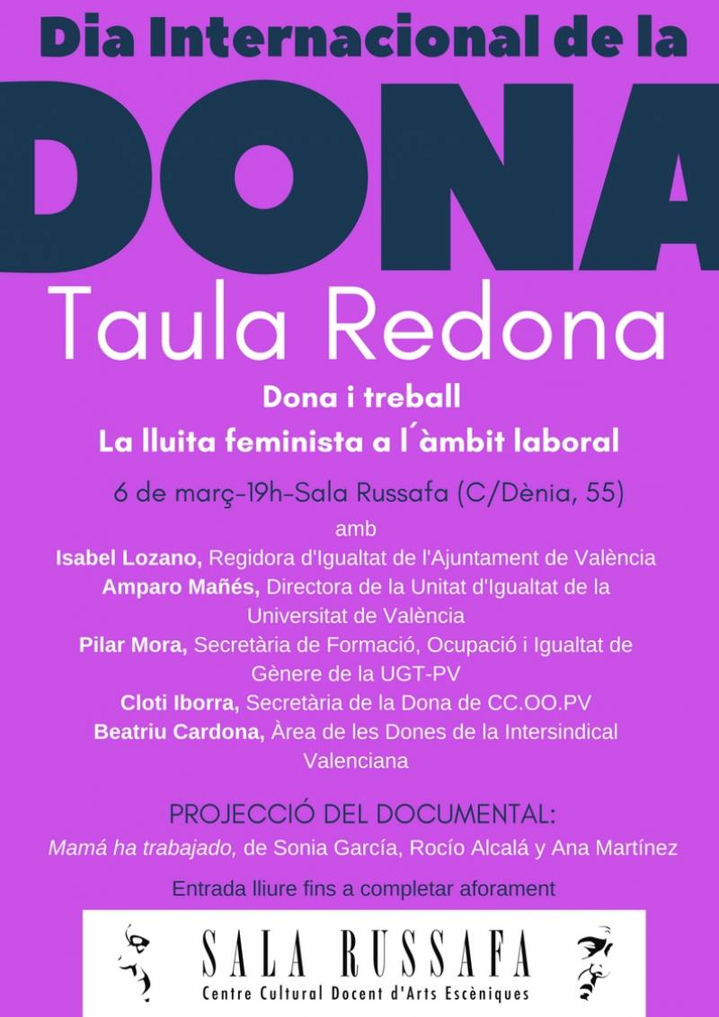 Cartel Taula Redona, Día de la Dona 2018