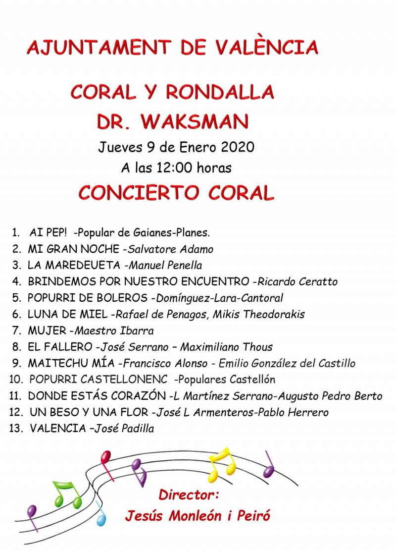 Programació concert dijous 9 de gener Programació concert dijous 9 de gener