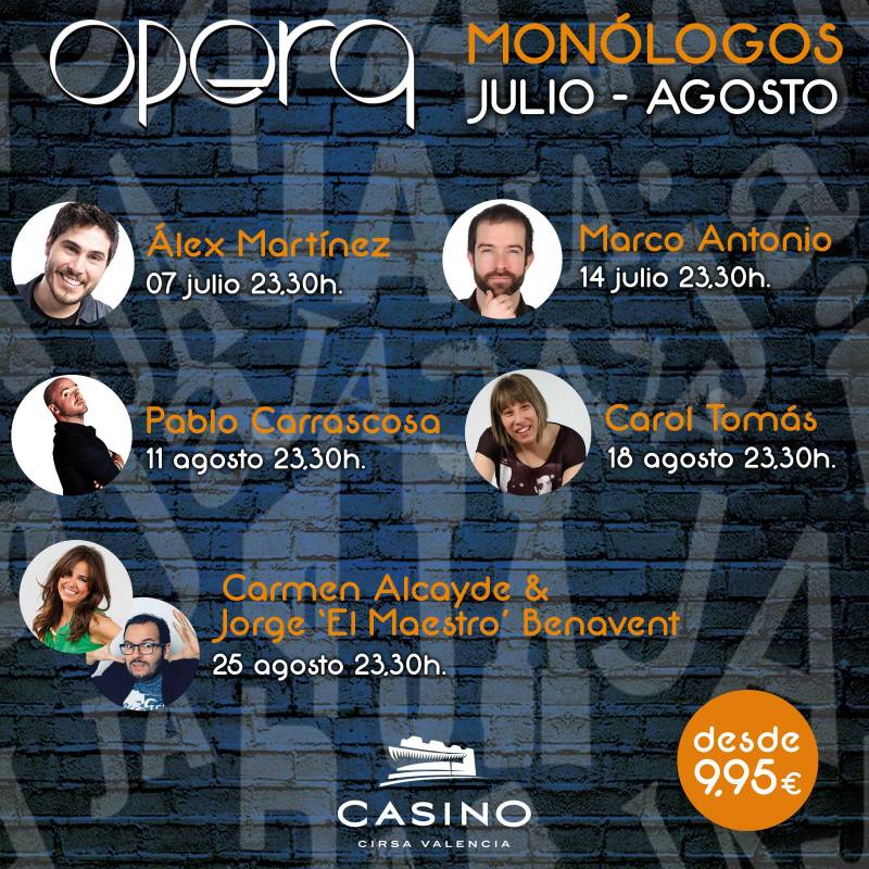 Monólogos verano Casino Cirsa Valencia
