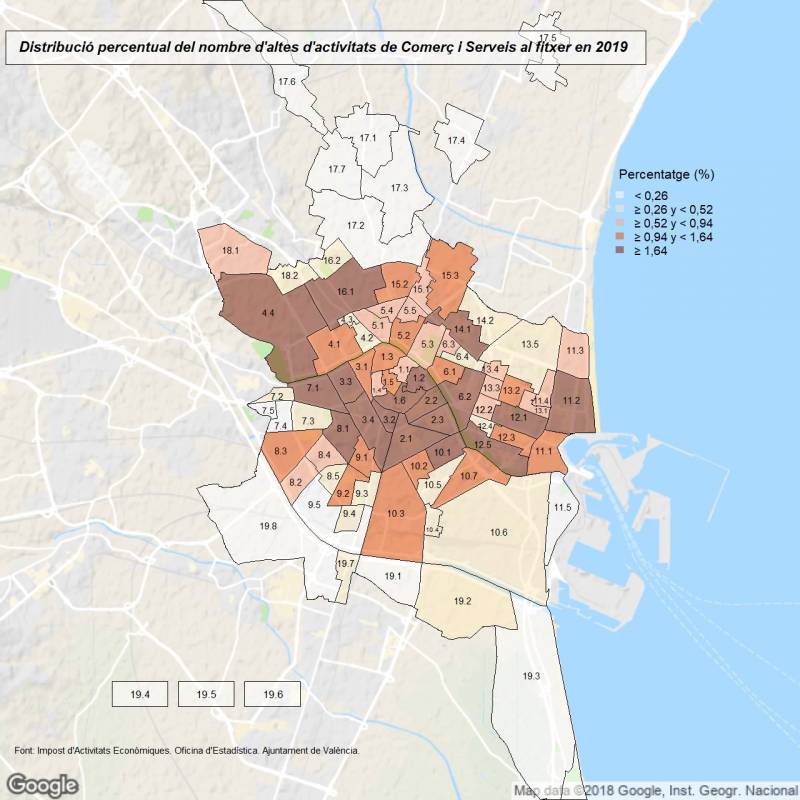 Mapa Altas Comercio Servicios 2019