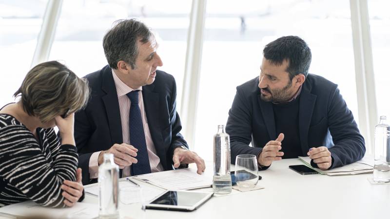 Andrea Bocelli graba con Plácido Domingo su nuevo disco en el Palau de les Arts. FOTO: GVA