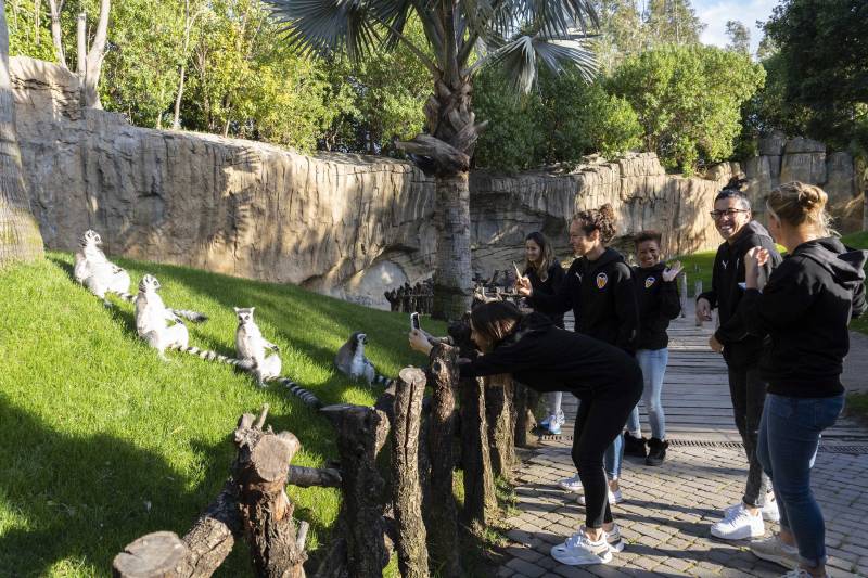 Jugadoras del Valencia CF Femenino visitan BIOPARC Valencia en la semana de la Mujer 2020