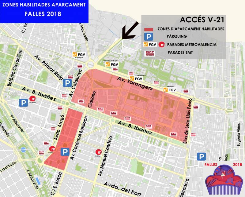 Aparcament V-21 Falles 2018