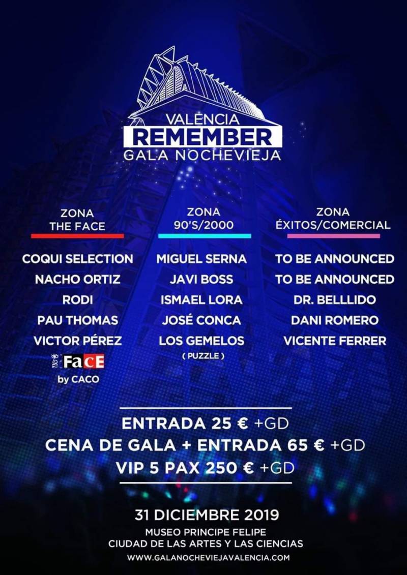 Cartel gala Nochevieja Valencia