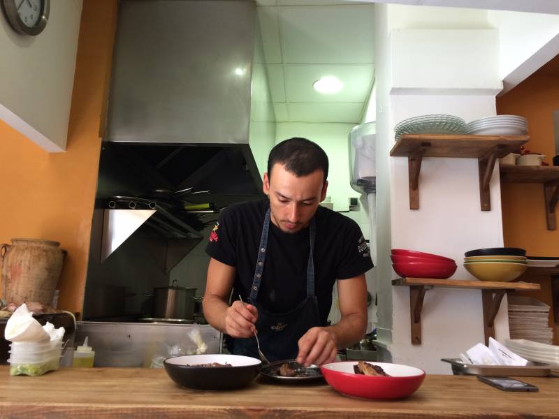 El cocinero Junior Franco