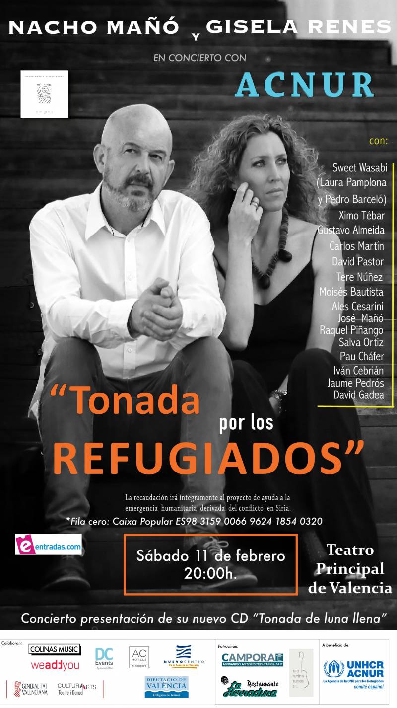 Cartel Concierto Tonada por los Refugiados