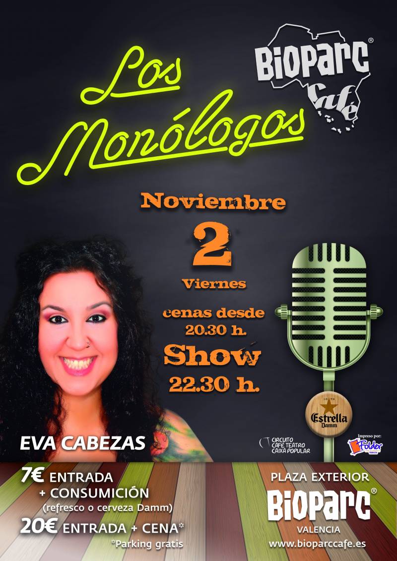 CARTEL MONOLOGO EVA CABEZAS - BIOPARC CAFÉ CARTEL MONOLOGO EVA CABEZAS - BIOPARC CAFÉ